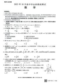 广西南宁市银海三雅学校2023-2024学年高三上学期10月摸底测试数学试卷