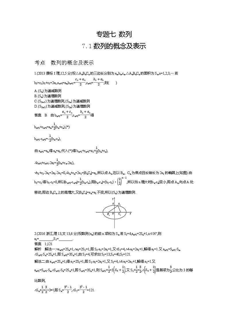 1_7.1  数列的概念及表示（十年高考）第1页