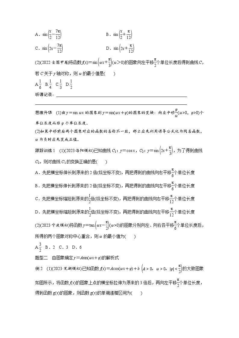 2024年高考数学第一轮复习专题训练第四章　§4.6　函数y＝Asin(ωx＋φ)03
