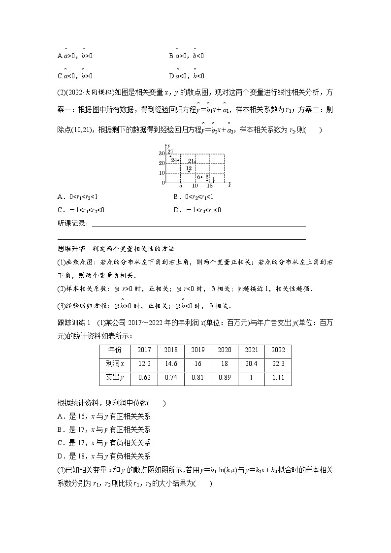 2024年高考数学第一轮复习专题训练第九章　§9.3　一元线性回归模型及其应用03