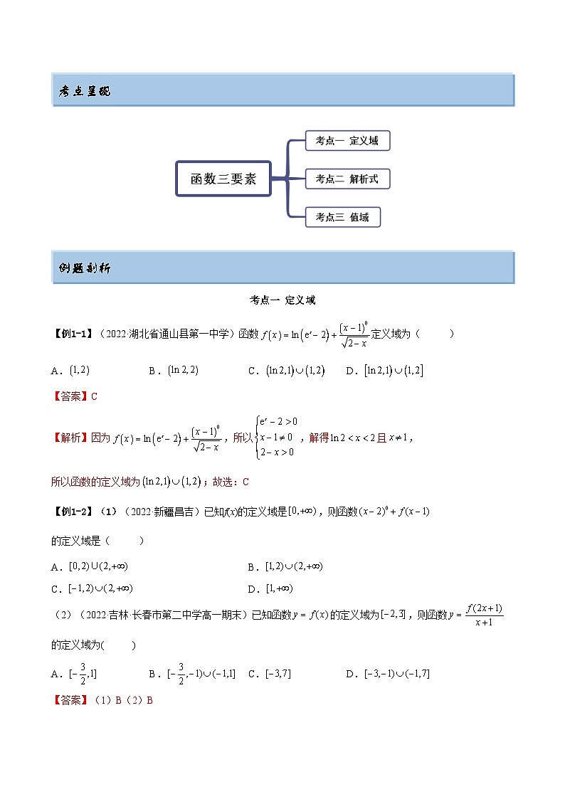 备战高考2024年数学第一轮专题复习3.1 函数的三要素（精讲）（提升版）（解析版）第3页