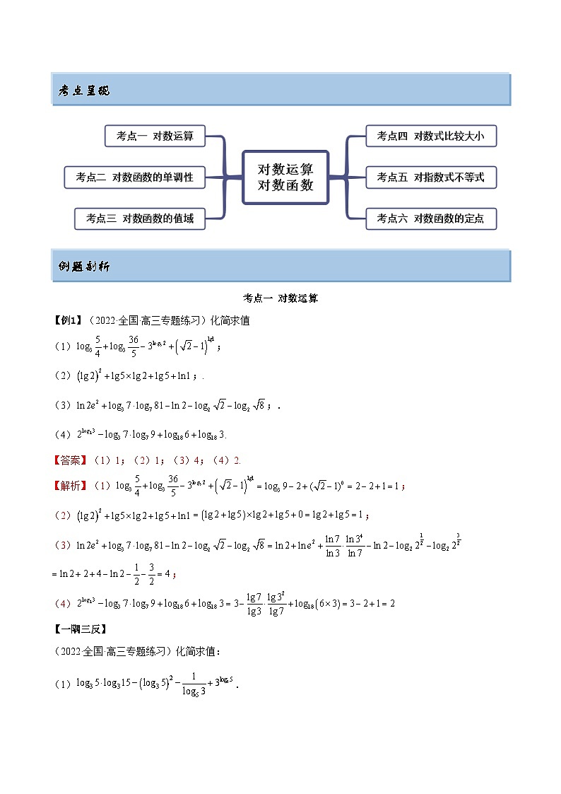 备战高考2024年数学第一轮专题复习3.4 对数运算及对数函数（精讲）（提升版）（解析版）第2页