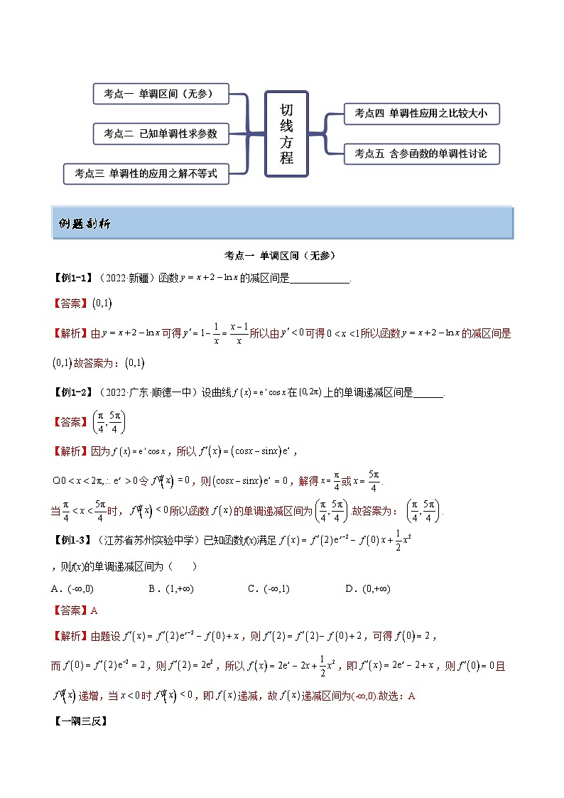 备战高考2024年数学第一轮专题复习4.2 利用导数求单调性（精讲）（提升版）（解析版）第3页