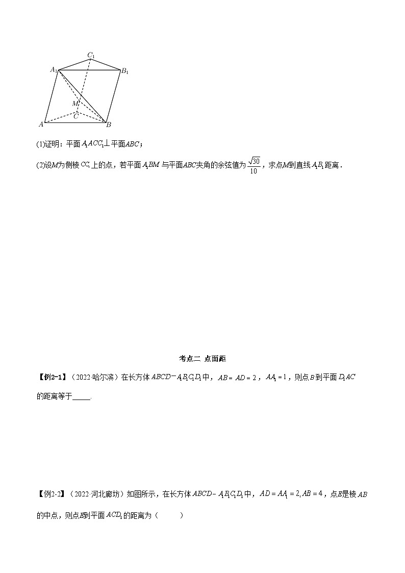 备战高考2024年数学第一轮专题复习7.4 空间距离（精讲）（提升版）（原卷版）03