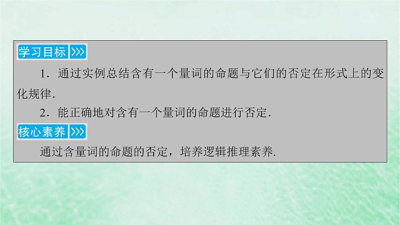 新教材适用2023_2024学年高中数学第1章集合与常用逻辑用语1.5全称量词与存在量词1.5.2全称量词命题与存在量词命题的否定课件新人教A版必修第一册04