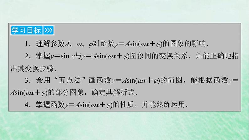 新教材适用2023_2024学年高中数学第5章三角函数5.6函数y＝Asinωx＋φ课件新人教A版必修第一册第4页
