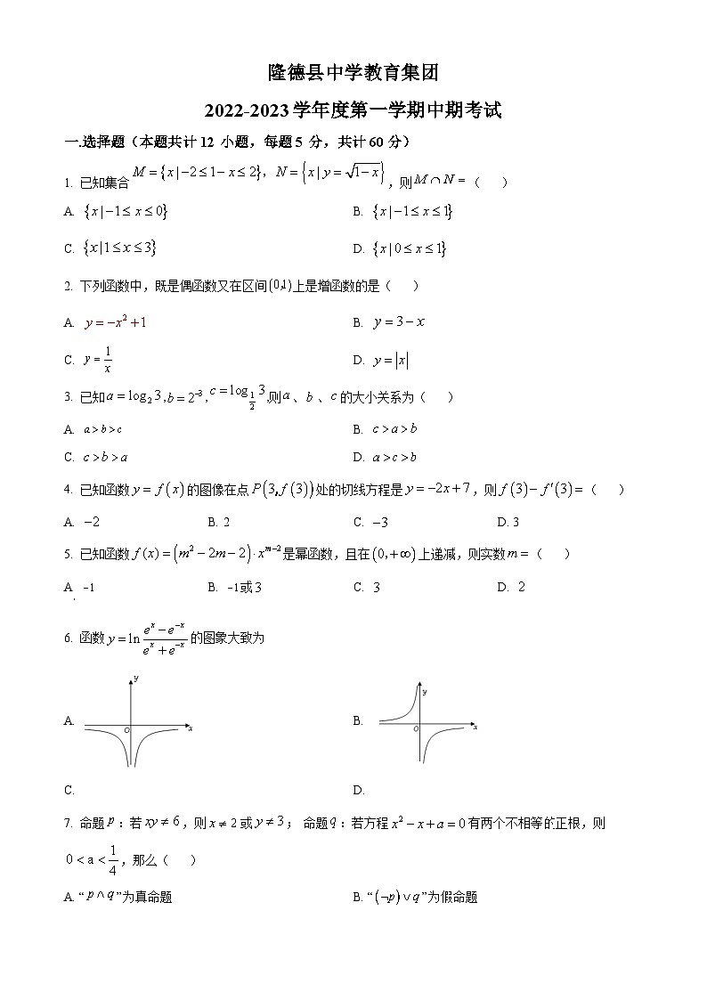 【期中真题】宁夏固原市隆德县中学教育集团2023届高三上学期期中考试数学（文）试题.zip01