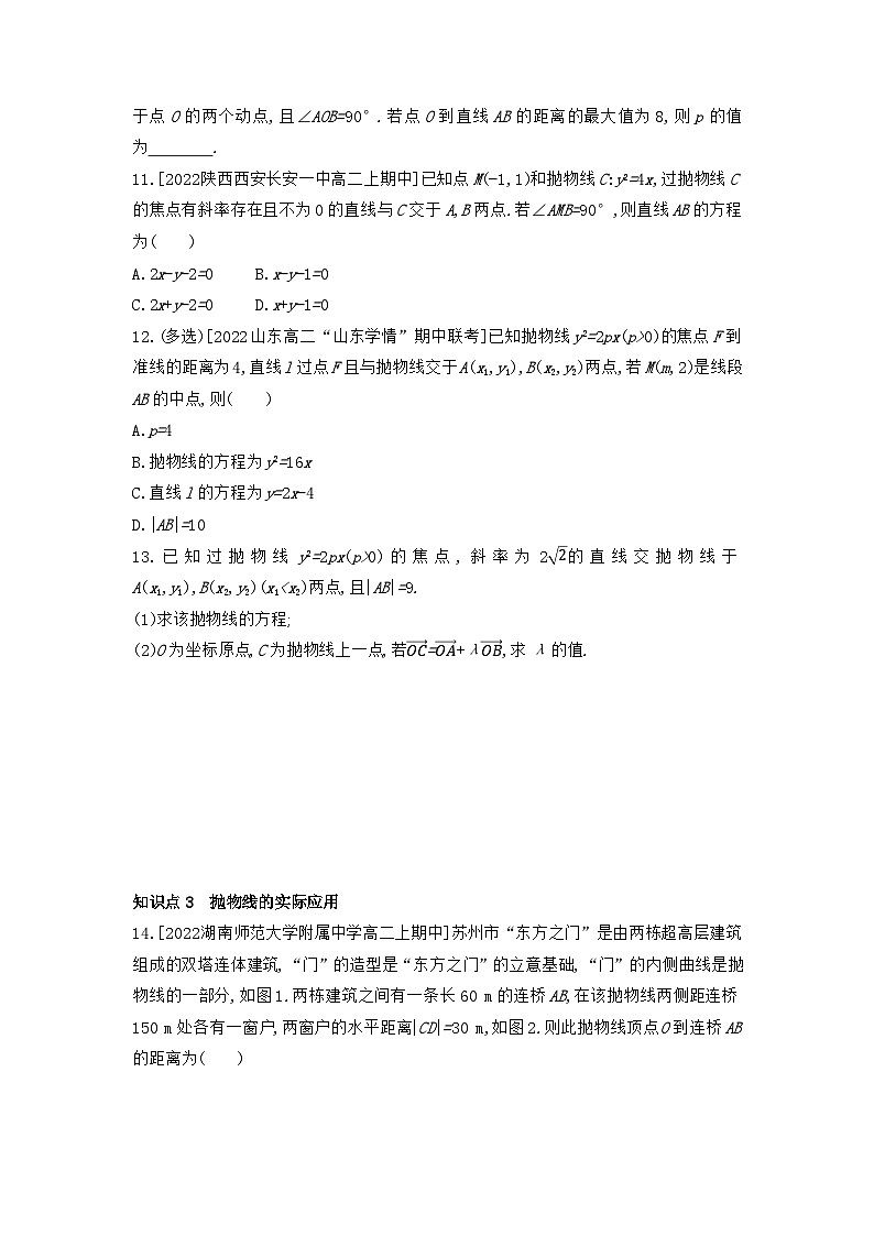 高中数学人教A版（2019）选择性必修第一册 3.3.2 抛物线的简单几何性质（一）同步练习（含解析）第2页