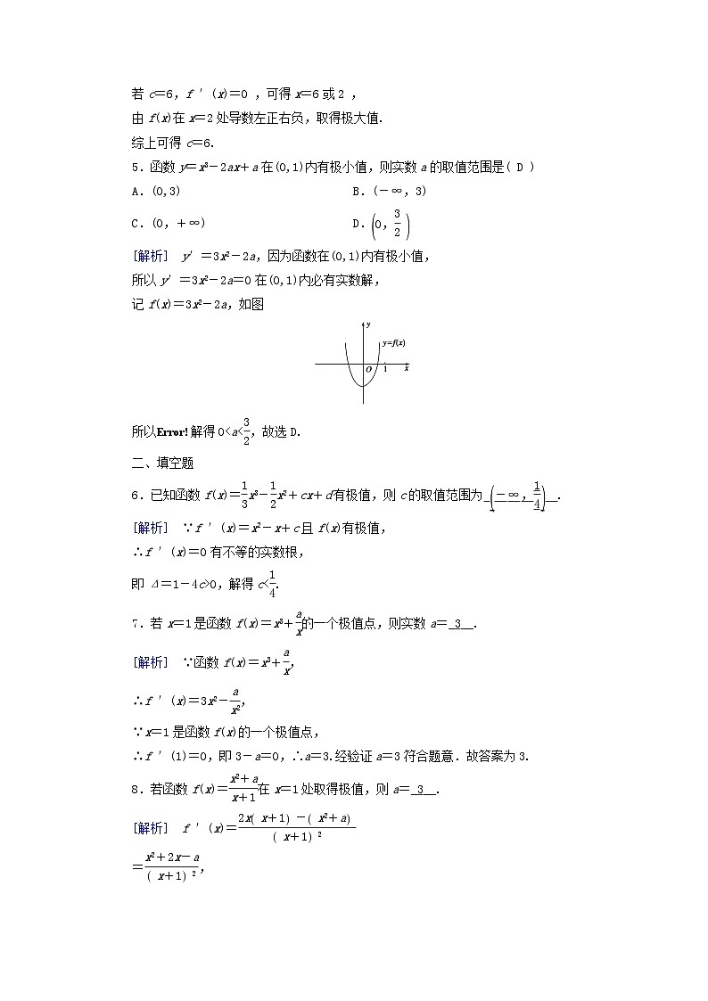 新教材适用2023_2024学年高中数学第5章一元函数的导数及其应用5.3导数在研究函数中的应用5.3.2函数的极值与最大小值第1课时函数的极值素养作业新人教A版选择性必修第二册第2页