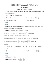 河南省实验中学2021-2022学年高二数学（理）上学期期中试题（Word版附解析）