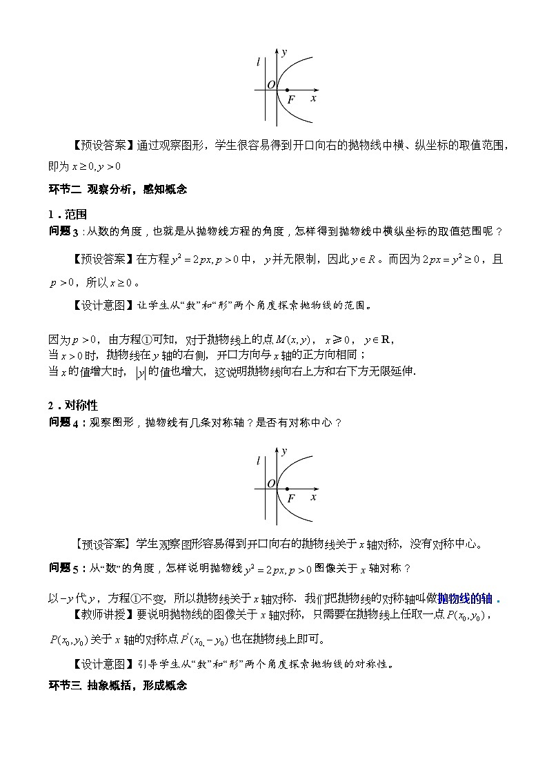 3.3.2+抛物线的简单几何性质（第1课时）（教学设计）-高二数学同步备课系列（人教A版2019选择性必修第一册）第2页