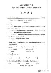 2024届湖北省武汉市高三九月调考数学试题（含答案）