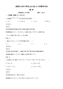 四川省成都市成都市玉林中学2023-2024学年高一数学上学期10月月考试题（Word版附解析）