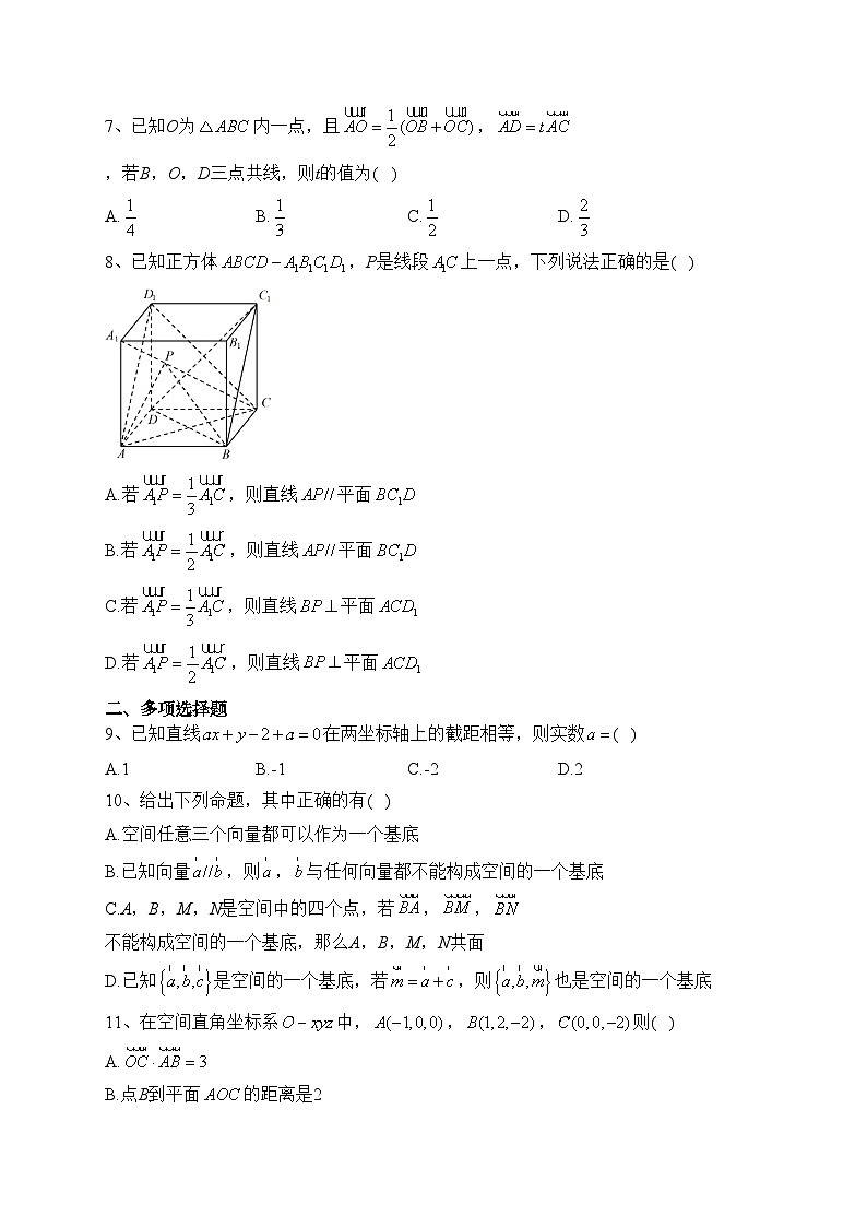 广东省肇庆市两所中学2022-2023学年高二上学期11月第一次教学质量联合检测数学试卷(含答案)02