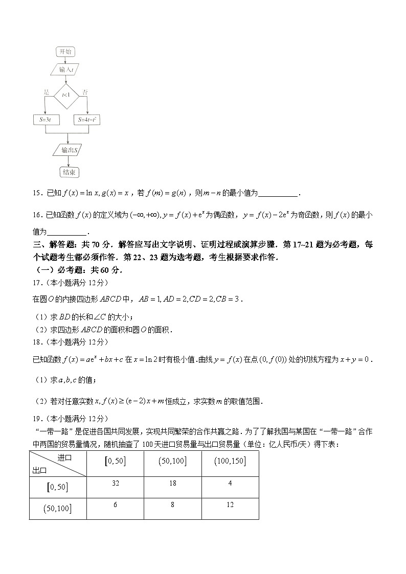 届四川省雅安市2024高三零诊考试数学（理）试题03