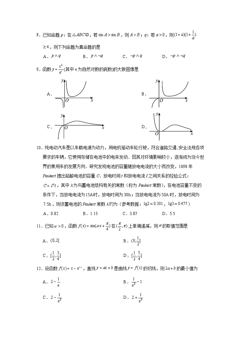 四川省绵阳南山中学2023-2024学年高三文科数学一诊模拟考试试题（Word版附答案）第2页