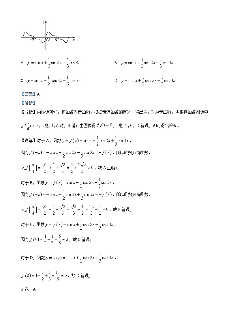 四川省内江市第六中学2023-2024学年高三文科数学上学期第一次月考试题（Word版附解析）03