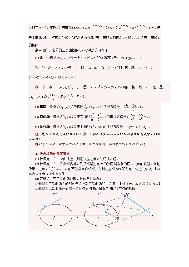 压轴题型05 圆锥曲线中的极点、极线问题-2024年高考数学二轮冲刺之压轴题专项训练（新高考专用）02