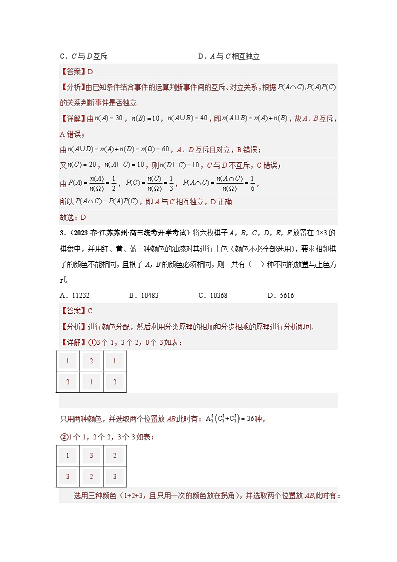 【突破压轴冲刺名校】 压轴专题09 计数原理与概率统计综合问题小题综合 2024届新高考数学二轮复习尖子生30题难题突破（新高考专用）02