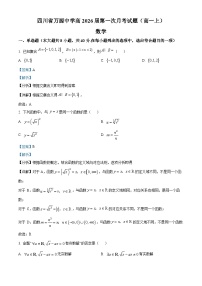 2024达州万源中学高一上学期10月月考数学试题含解析