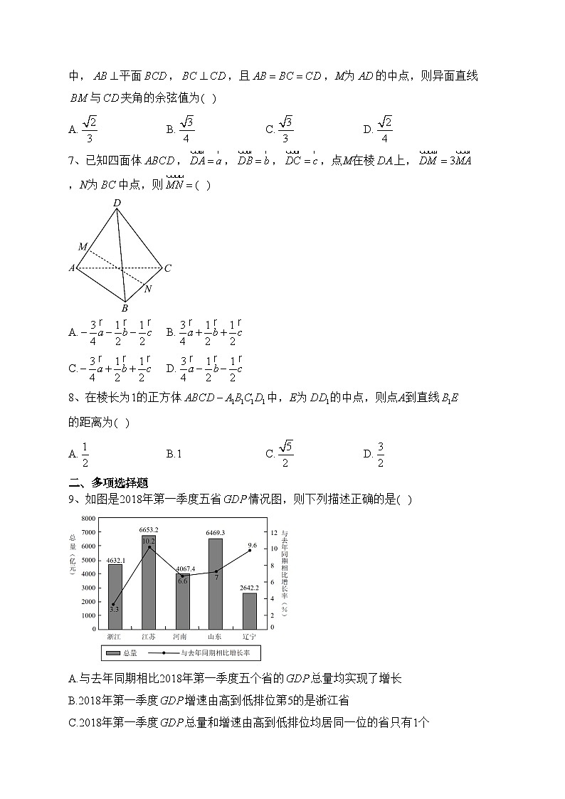 绵阳南山中学实验学校2023-2024学年高二上学期9月月考数学试卷(含答案)第2页