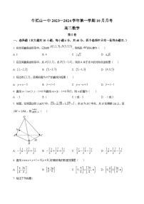 2024北京市顺义牛栏山一中高二上学期10月月考试题数学含解析