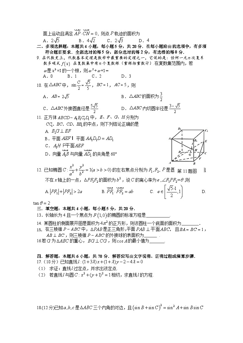 湖北省七校考试联盟2021-2022学年高二上学期期中联考 数学试题02
