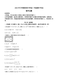 湖南省衡阳市祁东县育贤中学2023-2024学年高一上学期期中数学试题