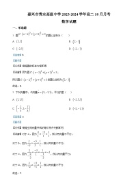 浙江省嘉兴市秀水高级中学2023-2024学年高二数学上学期10月月考试题（Word版附解析）