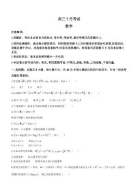 广东省湛江市部分学校2024届高三上学期十月考试数学试题（含答案）