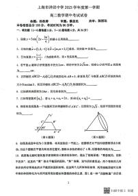上海市洋泾中学2023-2024学年高二上学期期中考试数学试卷