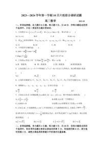 江苏南京六校联合体2024届高三上学期10月联合调研数学试题（含答案）