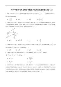 2024年新高考地区数学名校地市选填压轴题好题汇编（三）