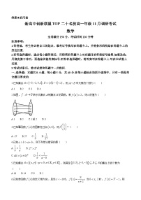 河南省新高中创新联盟TOP二十名校2023-2024学年高一上学期11月调研考试数学试题