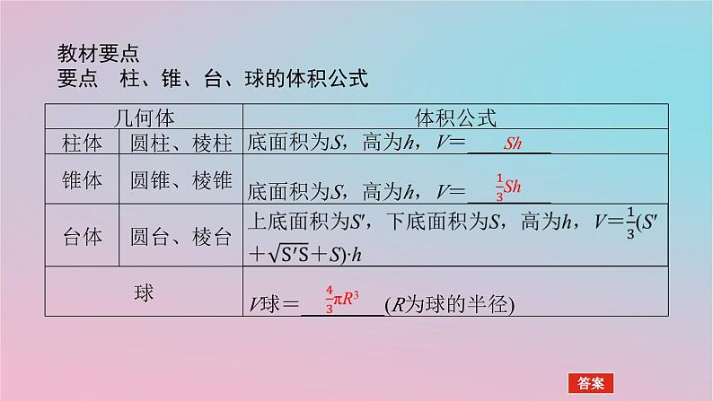 2024版新教材高中数学第四章立体几何初步4.5几种简单几何体的表面积和体积4.5.2几种简单几何体的体积课件湘教版必修第二册04
