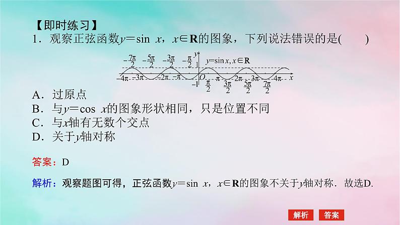 2024版新教材高中数学第五章三角函数5.4三角函数的图象与性质5.4.1正弦函数余弦函数的图象课件新人教A版必修第一册第5页