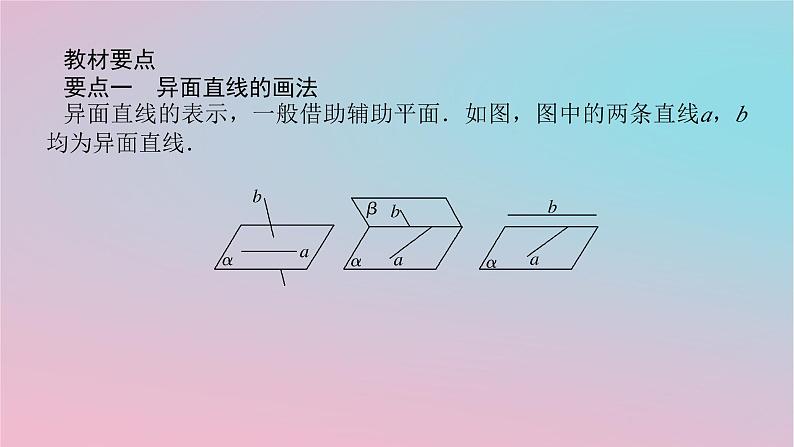 2024版新教材高中数学第四章立体几何初步4.3直线与直线直线与平面的位置关系4.3.1空间中直线与直线的位置关系第二课时异面直线课件湘教版必修第二册04