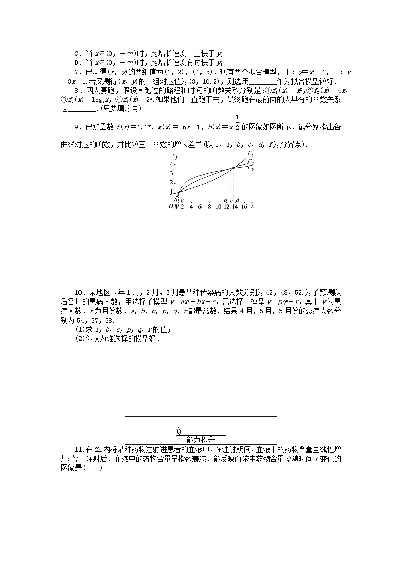 2024版新教材高中数学课时作业41不同函数增长的差异新人教A版必修第一册第2页
