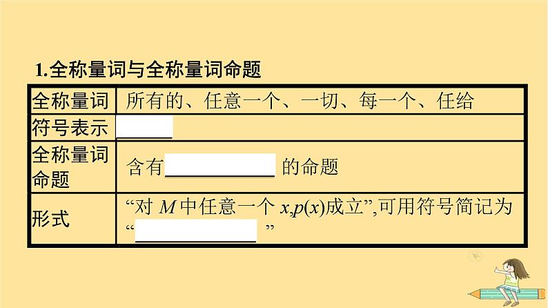 广西专版2023_2024学年新教材高中数学第1章集合与常用逻辑用语1.5全称量词与存在量词1.5.1全称量词与存在量词课件新人教A版必修第一册06