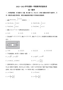 广东省东莞市2022-2023学年高一上学期期末数学试题及答案