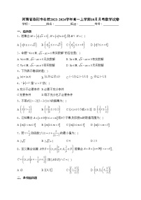 河南省洛阳市名校2023-2024学年高一上学期10月月考数学试卷(含答案)