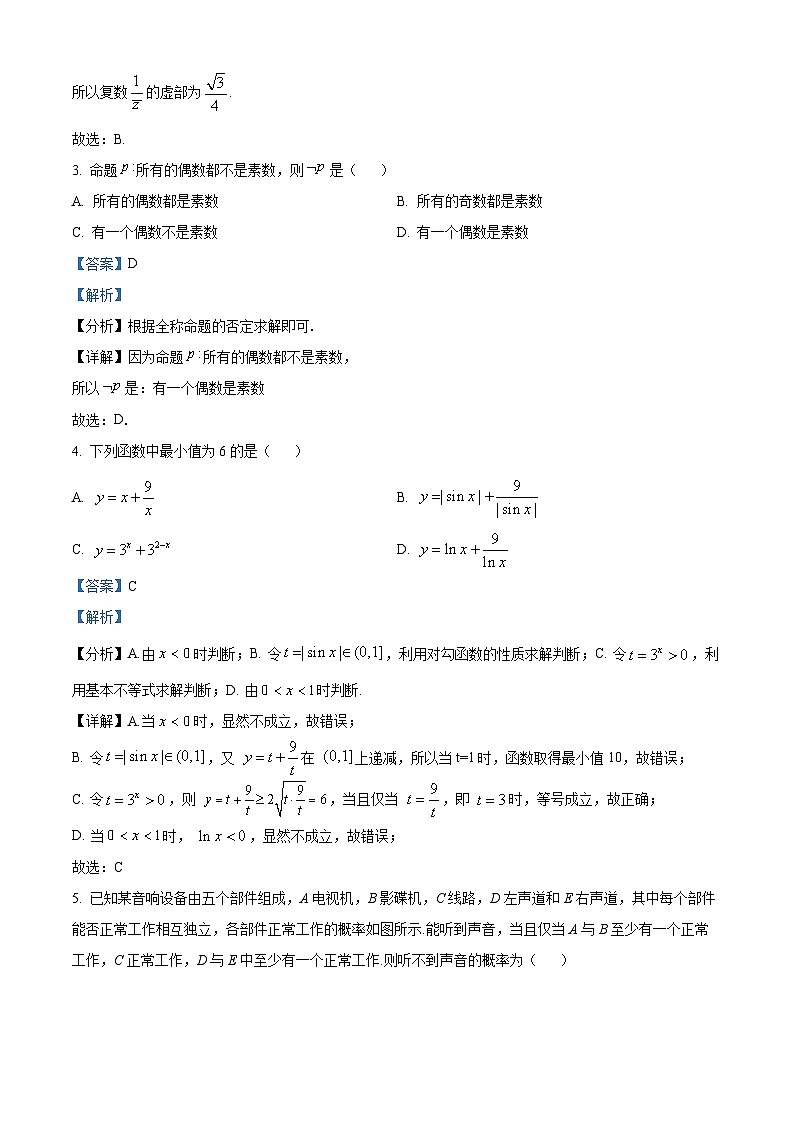 2024大同高三上学期10月月考数学试题含解析02