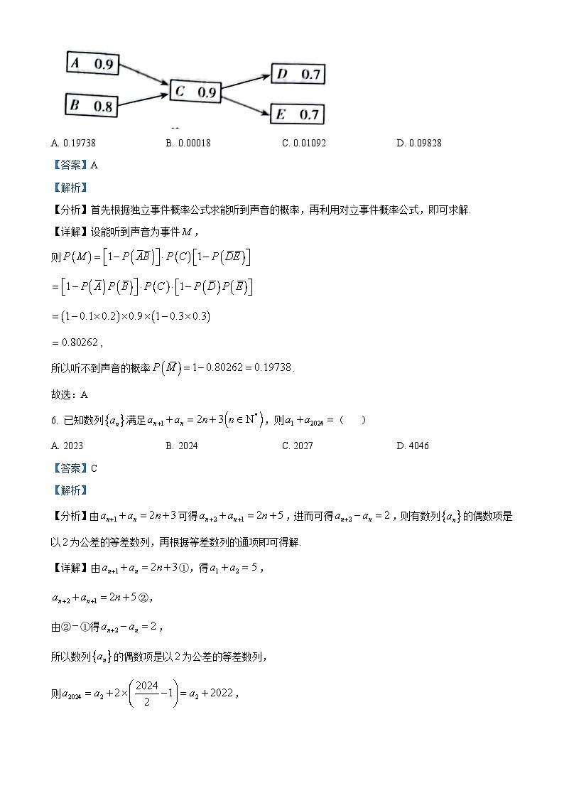 2024大同高三上学期10月月考数学试题含解析03