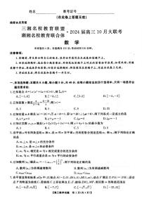 三湘名校教育联盟、湖湘名校教育联合体2024届高三上学期10月大联考数学试题及参考答案
