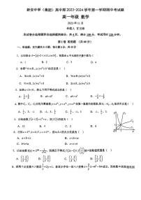广东省深圳市新安中学（集团）2023-2024学年高一上学期期中考试数学试题