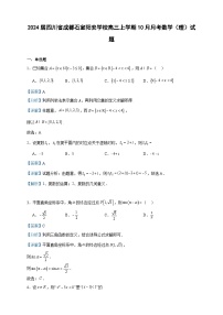 2024届四川省成都石室阳安学校高三上学期10月月考数学（理）试题含答案