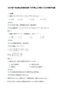 2024届广东省佛山市南海区第一中学高三上学期10月月考数学试题含答案