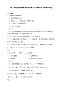 2024届山东省鄄城县第一中学高三上学期10月月考数学试题含答案