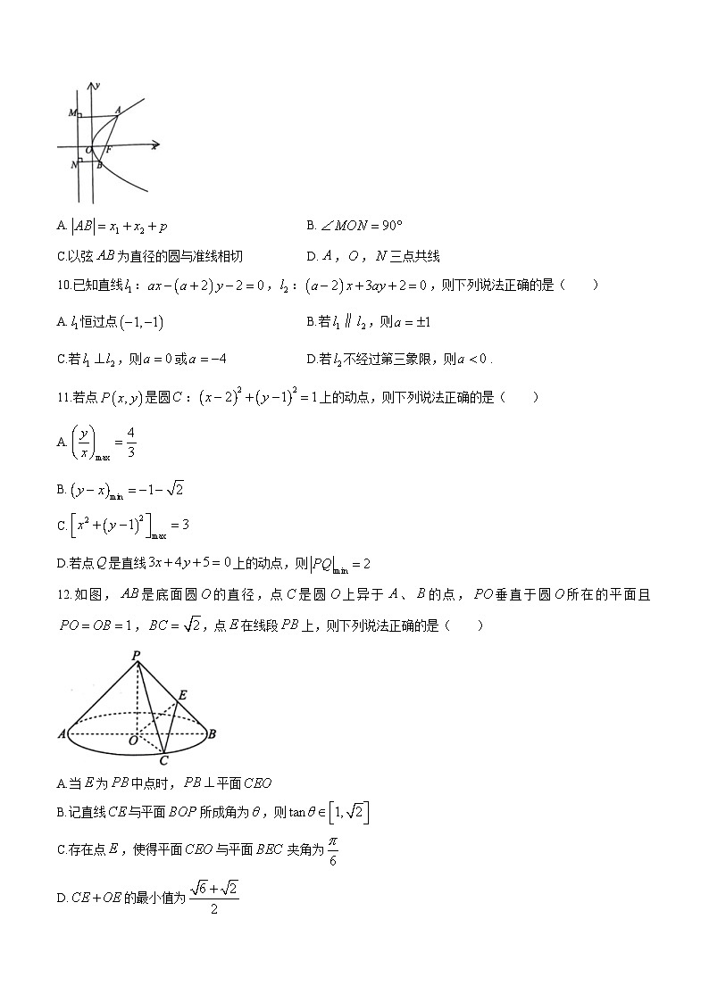 2024宁波金兰教育合作组织高二上学期期中联考数学试题含答案03