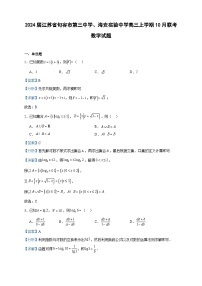 2024届江苏省句容市第三中学、海安实验中学高三上学期10月联考数学试题含答案